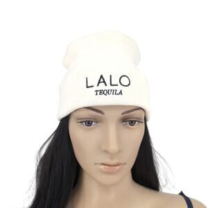 Lalo Tequila Logo White Unisex One Size Fits Most Cuffed Beanie Winter Hat - New
